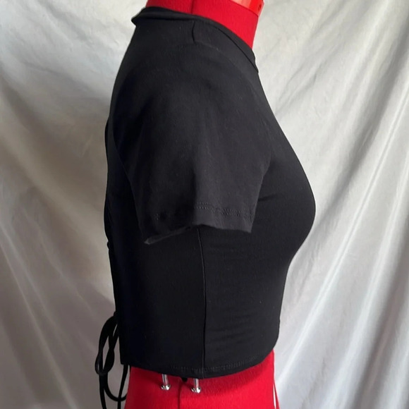 Ambiance Crop T-Shirt with Open Tie Back MM351 - Picture 4 of 5